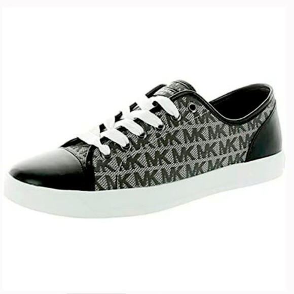Michael Kors MK City Sneaker MONOGRAM Graphite Black Grey Lace Up Shoe size 8 - Picture 1 of 9